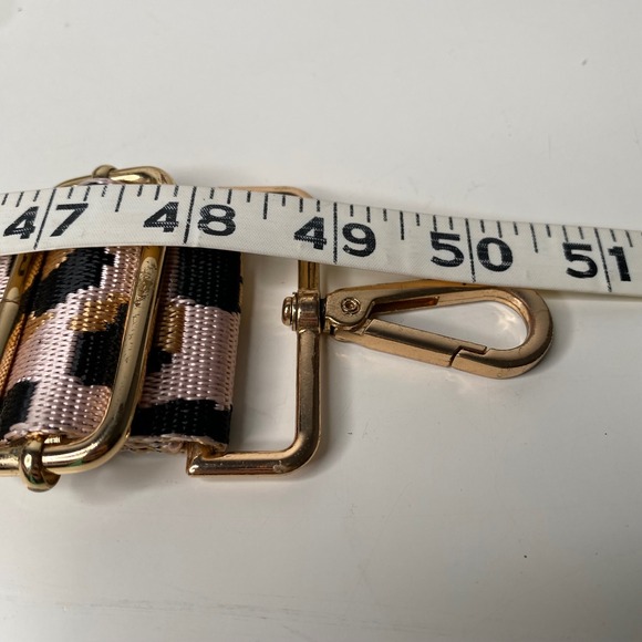 Set of 2 Adjustable Purse Straps Leopard Animal Print and Glitter Stripe Gold - Picture 5 of 7